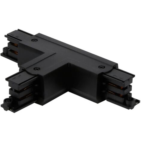 Verbinder T für 3-Phasen-Stromschiene LUMICANTO links Schwarz mit Einspeisemöglichkeit PRIME (1/3)