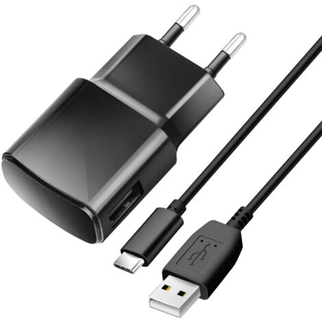 Reiseladegerät 2A 10W USB A + Kabel USB A auf Typ C TFK-TC-1100B schwarz (1/3)