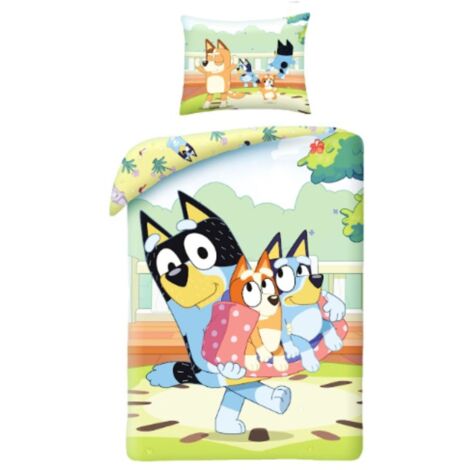 Bluey Kinder-Bettwäsche-Set – Bettbezug 140x200 cm + Kissenbezug 60x70 cm aus Mikrofaser
