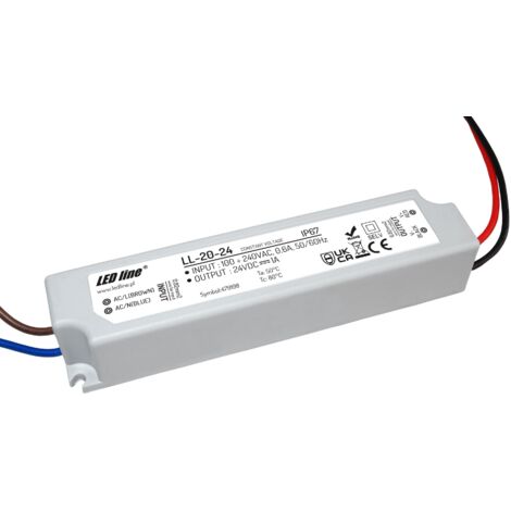 LED Trafo 20W 1A 24V Netzteil IP67 Wasserdicht Transformator für LED Leuchtmittel Beleuchtung
