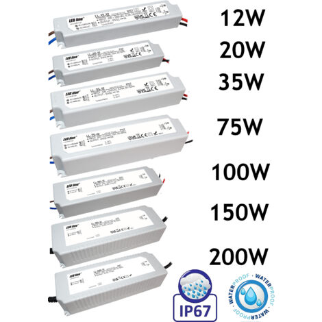 LED Trafo 20W 2A 12V Netzteil IP67 Wasserdicht Transformator für LED Leuchtmittel Beleuchtung