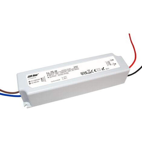 LED Trafo 75W 6A 12V Netzteil IP67 Wasserdicht Transformator für LED Leuchtmittel Beleuchtung