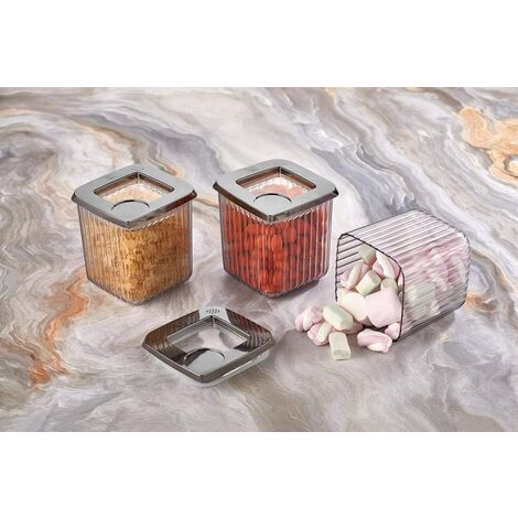 Vorratsbehälter Aufbewahrung 3tlg Ahmet Set Set Silber Behälter Vip Lebensmittelbehälter Vorratsdosen