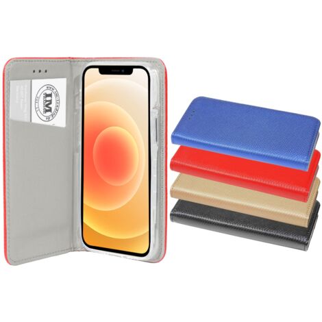 cofi1453® Buch Tasche "Smart" kompatibel mit iPhone 12 Handy Hülle Etui Brieftasche Schutzhülle mit Standfunktion, Kartenfach Schwarz (1/5)
