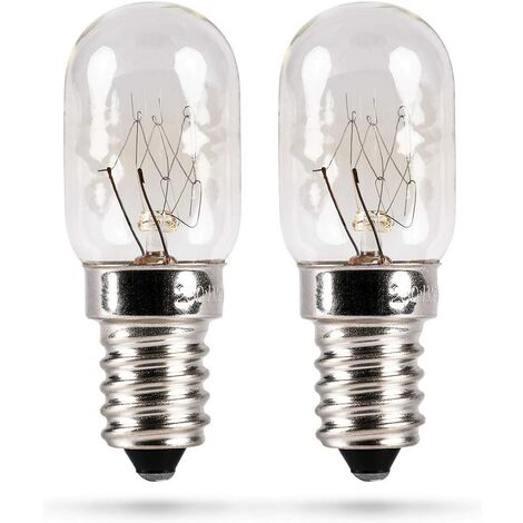 2er Pack 15W E14 - Glühbirne für Nähmaschine, Dunstabzugshaube, Vitrine, Salzsteinlampe, Kühlschrank, Gefriertruhe - Kühlschrank Lampe mit T22 Kapsel, 90 Lumen & 2500K (1/4)