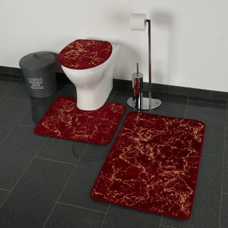3 StüCk Badezimmer Teppich Matten Set Toiletten Deckel Abdeckung Rentier Mu  T8F5 4894890019916