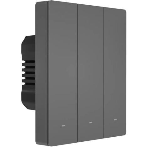 Smart 3-Kanal Wi-Fi Wandschalter Schwarz (M5-3C-80) - eleganter Wandschalter (1/5)