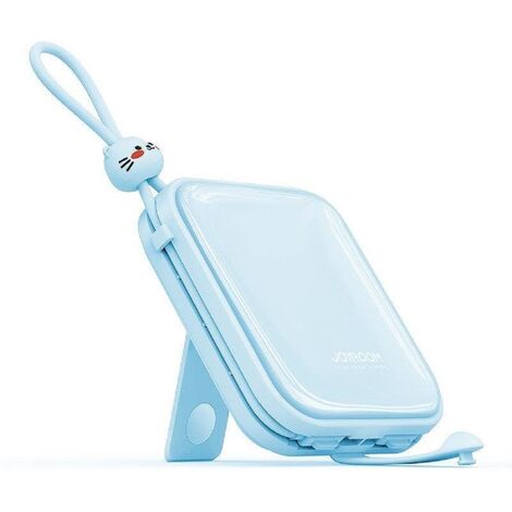 Joyroom Powerbank mit USB-C- und iPhone Kabel und Ständer Cutie Series 10000mAh 22,5W (JR-L008) Blau (1/5)