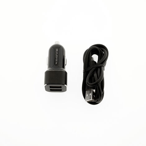 Dual USB KfZ Ladegerät Zigarettenanzünder 2.4A Output 1m Micro Kabel (1/2)