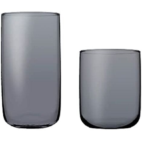 Pasabahce 3-Teilig Iconic Wassergläser Grauer Wasser-Gläser Ikonisches Hi-Ball Glas 280 cc