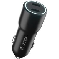 Devia Autoladegerät Smart PD 2x USB-C 40W schwarz Schnellladegerät