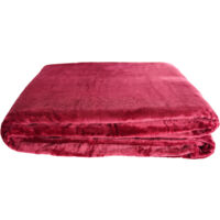Kuschelige Decke 270x230 cm Fleecedecke Wohndecke aus Polyester Tagesdecke Bordeaux