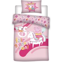 Peppa Pig Kinderbettwäsche – Bettbezug140x200 cm & Kissenbezug 65x65 cm für Kinderzimmer
