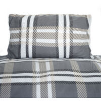 Fleece-Bettwäsche in Anthrazit mit kariertem Muster mit Reißverschluss 100% Polyester 200x220 cm