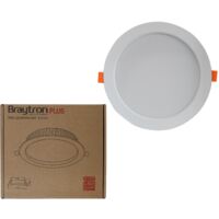 Braytron 18W LED Panel FATON Einbaustrahler Spot Einbauleuchte Ø170mm Warmweiß 3000K 1800 Lumen Deckenleuchte Deckenlampe Rund