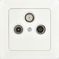 Antennensteckdose TV/Radio/SAT UP mit Rahmen weiß