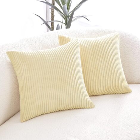 Throw Pillow Covers 24x24 - Decorative Pillows for Couch Set of 2 Rustic  Linen Striped Cushion Cover Soft Large Pillowcase for Bedding Decor, Sofa