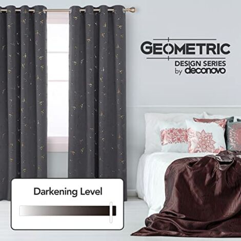 2PCS Double Layer Curtains Blackout Curtains for Bedroom Living Room 52x84  inch