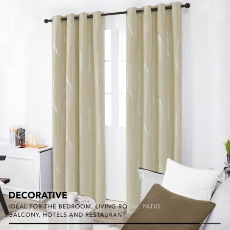 Deconovo Eyelet Energy Saving Blackout Curtains with Foil Printed