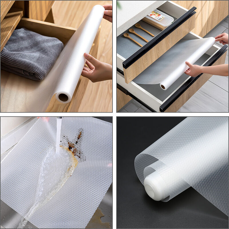 SWANEW 3× Schubladenmatte 50150cm - Schubladen Schutzmatte Antirutschmatte  - Matte für Küchenschrank Schrank - Unterlage transparent zuschneidbar
