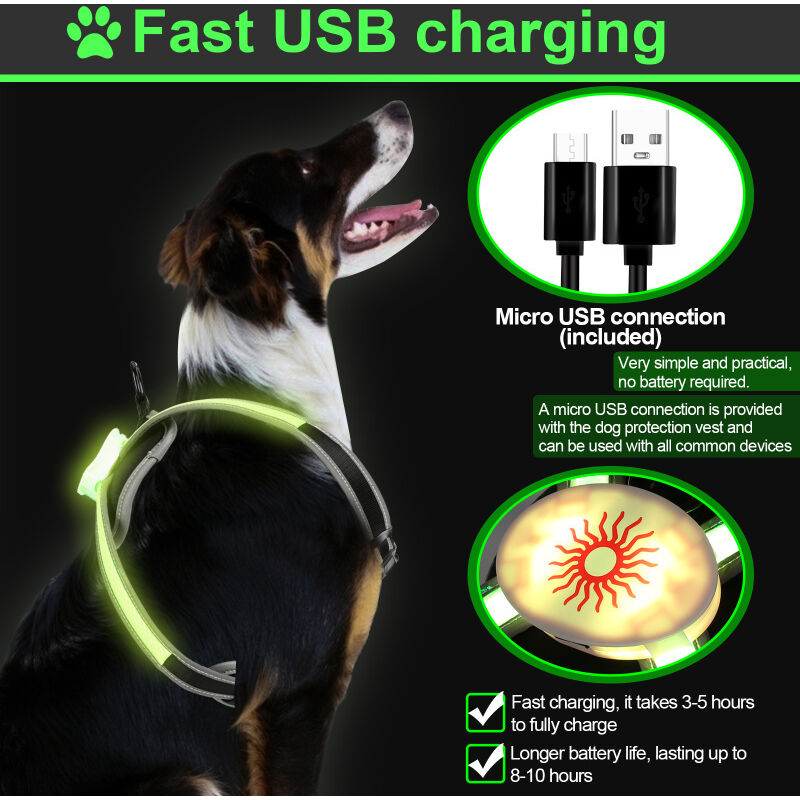 Produktbild von Hundegeschirr Leuchtend DAISTERN Von BSWAY LED Hundegeschirr Größe