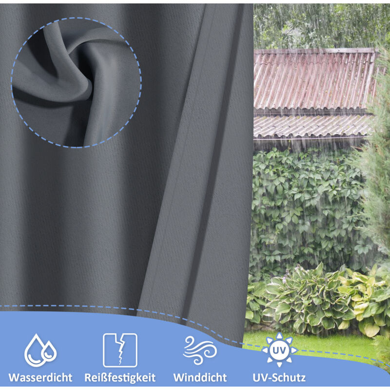 Outdoor Vorhänge – Wasserdicht, Blickdicht Mit UV-Schutz, Ösen Oben & Unten, Für Garten, Pavillon & Terrasse