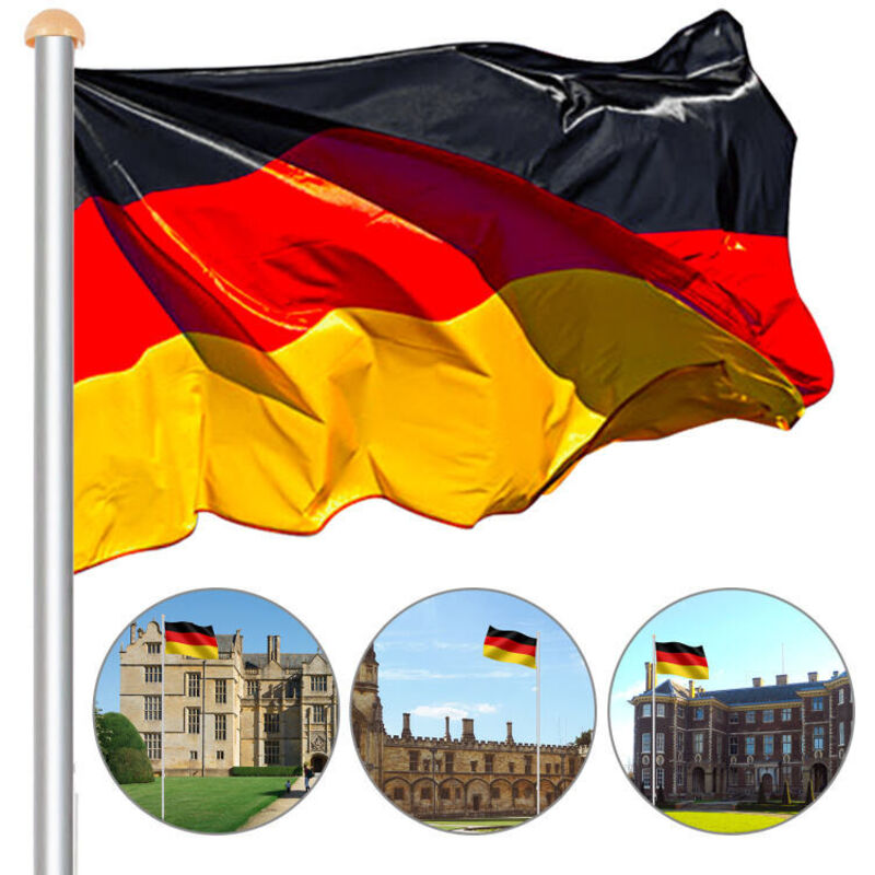 Produktbild von VINGO Fahnenmast,Deutschlandfahne 150*90 Cm,Aluminium 6,5m