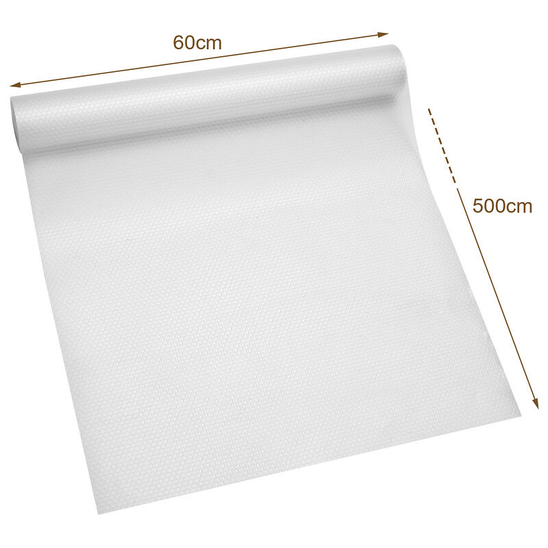 SWANEW Schubladenmatte Einlegeböden Regale Antirutschmatte zuschneidbar 500  x 60cm,Transparentes Weiß