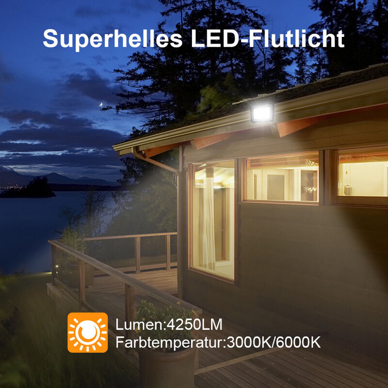 Aktion: LED Scheinwerfer grau 50W (ca. 300W) 230V tageslichtweiss 