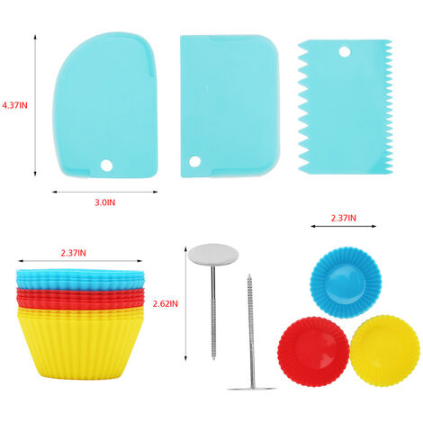 32-tlg. Spritztüllen Set - Edelstahl Tüllen, Spritzbeutel, Schaber & Zubehör Zum Torten Dekorieren