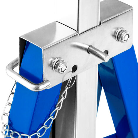 SWANEW Lot de 4 Tréteaux télescopiques max. 200 kg, tréteaux pliables, Hauteur réglable 80-130cm, Bleu, Chevalet Échafaudage