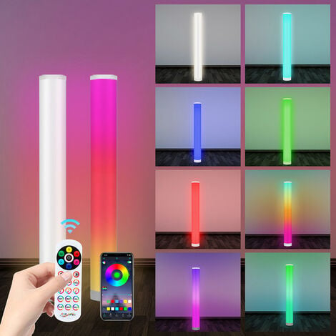 Standleuchte LED Dimmbar RGB Stehleuchte Farbwechsel 104cm, Stehlampe 6W, Lichtsäule, Ecklampe