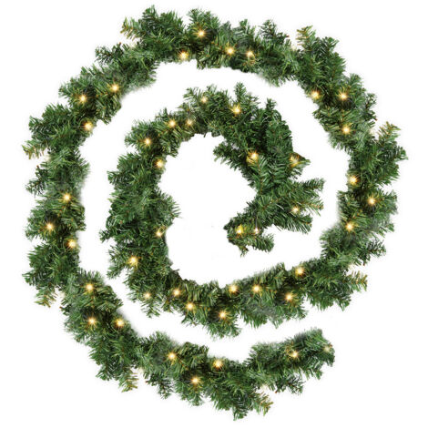 Guirlande De Noël Artificielle - SWROSE -ande Noël 2,7m Avec