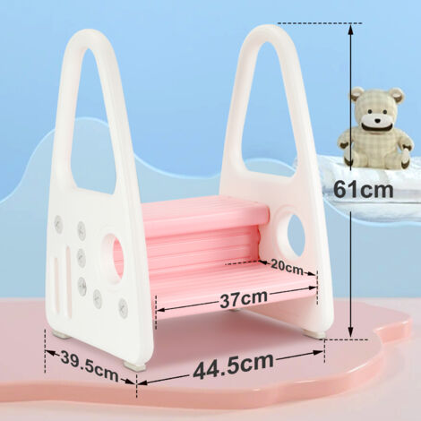 2-in-1 Tritthocker Für Kleinkinder – Mit Rutschfesten Pads & Griffen, Höhenverstellbar, Bis 136 Kg Belastbar