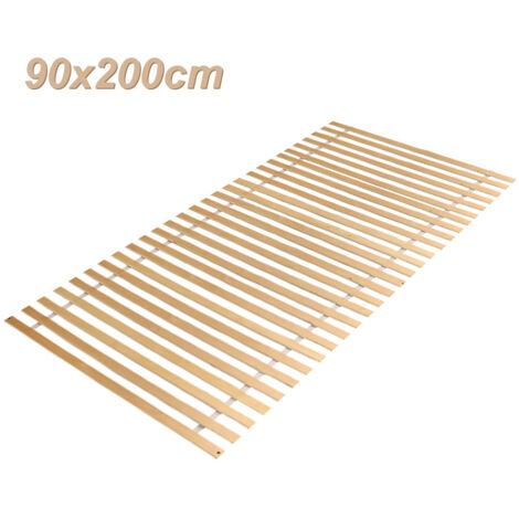 Rollrost 90x200 Cm – Aufrollbarer Lattenrost Mit 23 Stabilen Holzleisten, Schwarzes Gummiband, Max. 300 Kg, Für Alle Matratzenarten – Auch In 140x200 Und 160x200