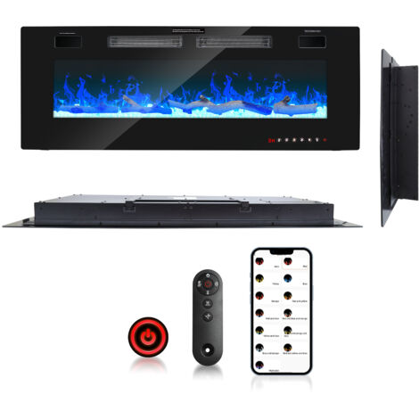 Elektrischer Kamin 127cm - Wandkamin Mit Heizung & Flammeneffekten