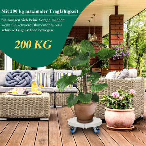 Produktbild von Pflanzenroller Aus Alu-Riffelblech Rund | Bis 200 Kg Belastbar | Mit 4 Lenkrollen & 2 Feststellbremsen | Für Indoor & Outdoor