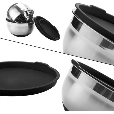 Salatschüssel Set 3-teilig 2-5L - Stapelbare Kunststoff Schüsseln