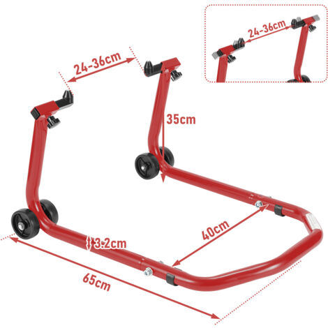 Praktischer Motorrad-Hauptständer In Rot - Stabiler Haltebügel Für Cross & MX Maschinen 50-650cc