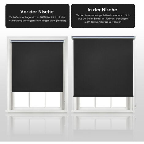 Verdunklungsrollo ohne Bohren, Thermorollo Klemmfix Fensterrollo