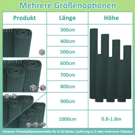 HaiTaoSy Balkon Sichtschutz 190x1000 Cm – HDPE, UV-beständig, Mit Alu-Ösen & Kabelbindern, Braun