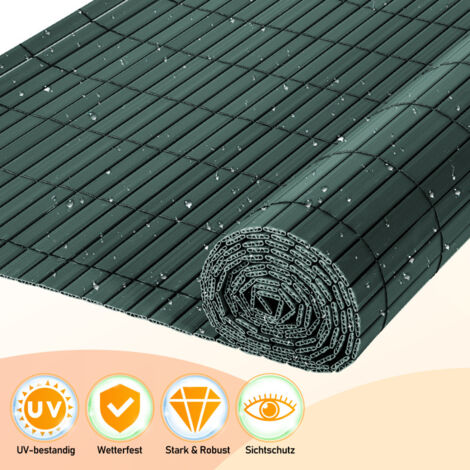 EUGAD PVC Sichtschutzmatte Grau – 100x300cm, Wind- & Blickdicht, Für Balkon, Terrasse & Garten