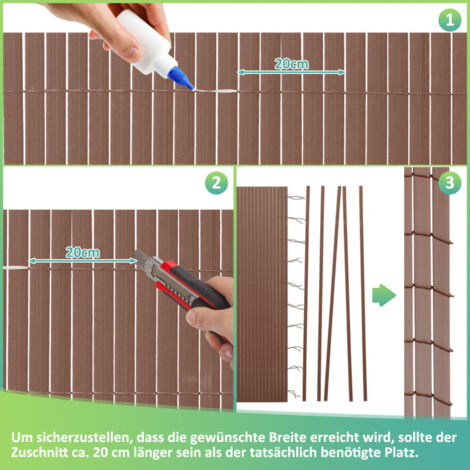 AEREY Balkon Sichtschutz – Wind- Und UV-beständig, Einfach Montiert (120x500 Cm, Hellgrau)