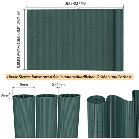 SWANEW PVC Sichtschutzmatte Outdoor Balkonverkleidung Wetterfest UV
