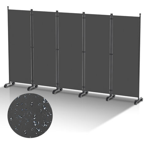 SWANEW Paravent mit Rollen Faltbarer Raumteiler Outdoor Trennwand