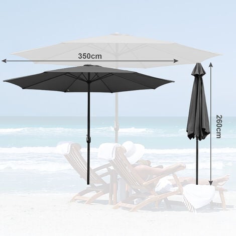 Alu Sonnenschirme 350cm mit kurbel UV Schutz 30+ balkonschirm