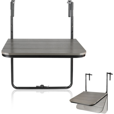 NEONMAN Balkontisch Klappbar - Höhenverstellbarer Hängetisch Für Geländer 60x25cm Beige