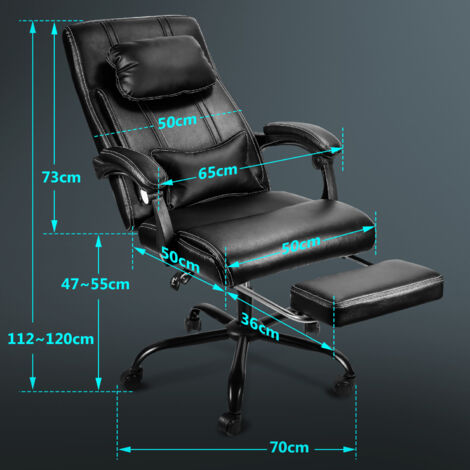 Bürostuhl Gaming Stuhl Mit Massage- Und Wärmefunktion Schwarz-weiss