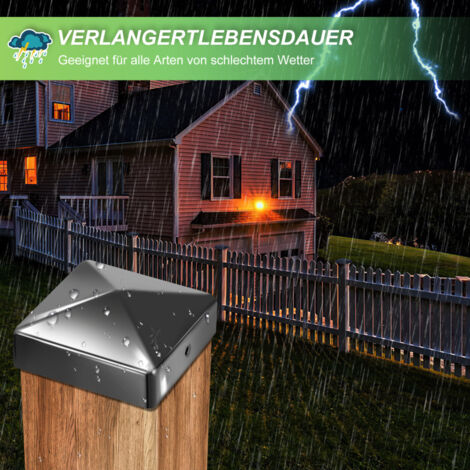 Pyramiden-Zaunpfostenkappen Aus Aluminium – 10,2x10,2 Cm, Schwarz Matt, Für 4x4 Holzpfosten, 24 Stück