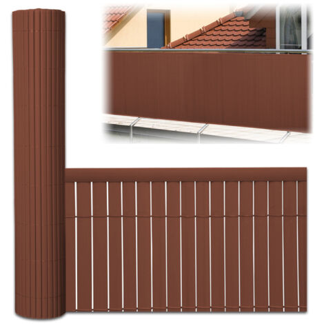 Balkon Sichtschutz Aus HDPE – 170x500 Cm, Wetterfest, UV-beständig, Mit Alu-Ösen (Braun)